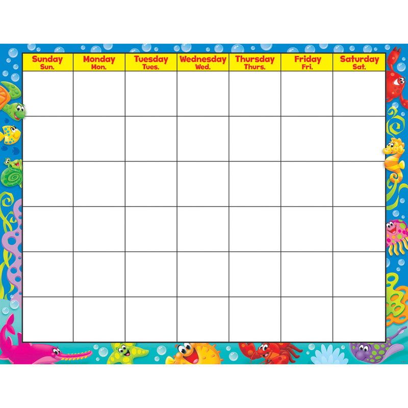 Sea Buddies Wipe Off Calendar