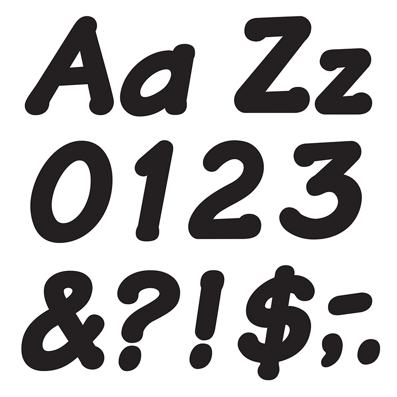 (6 Pk) Ready Letters 4in Italic Blk