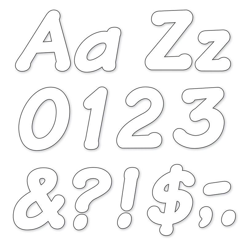 (6 Pk) Ready Letters 4in Italic Wht