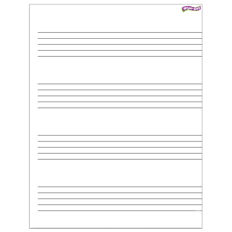 (6 Ea) Music Staff Paper Wipe Off