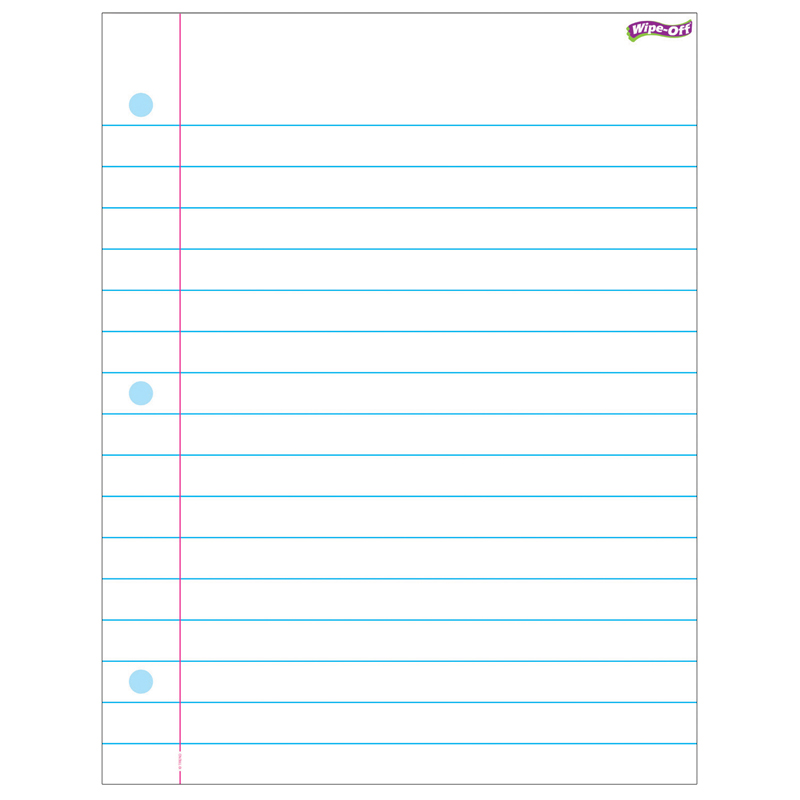 (6 Ea) Notebook Paper Wipe Off