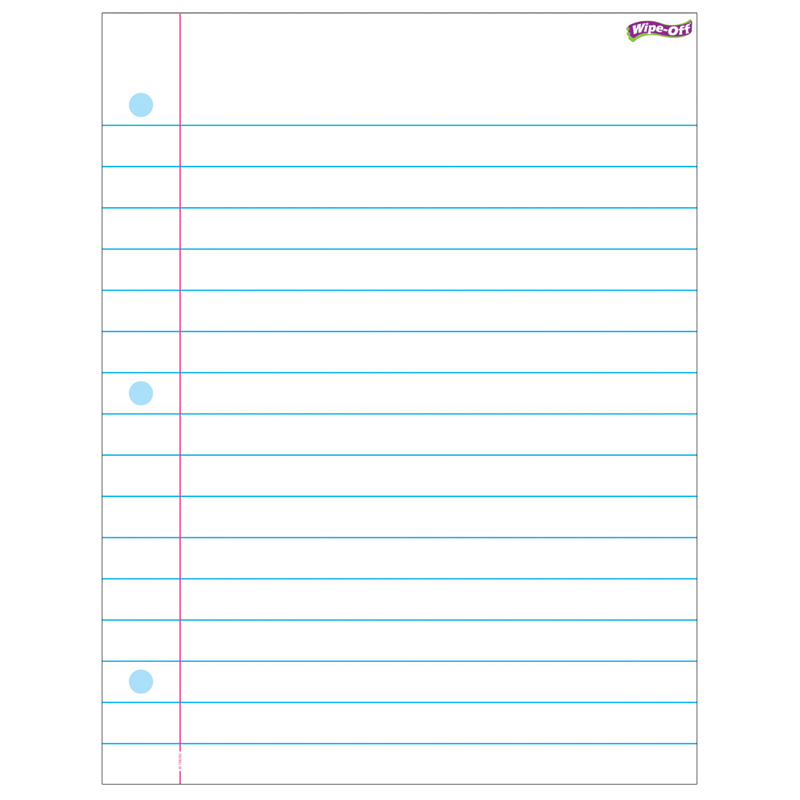 Notebook Paper Wipe Off Chart 17x22