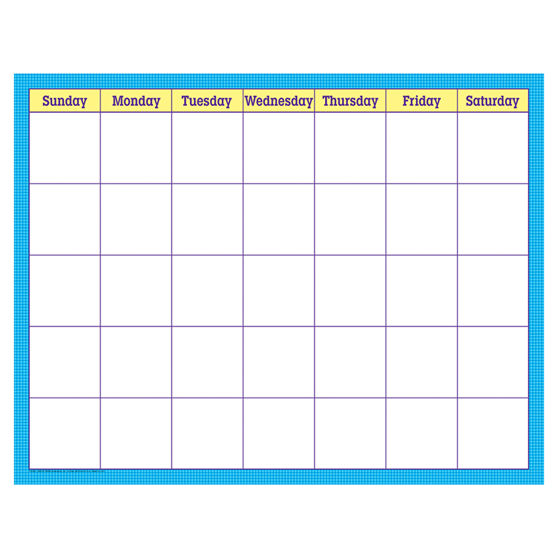 Blue Check Wipe Off Calendar