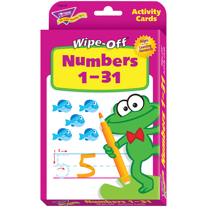 Numbers 1-31 Wipe Off Activity