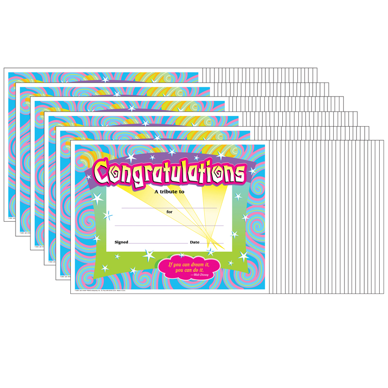 (6 Pk) Certificate Congratulations