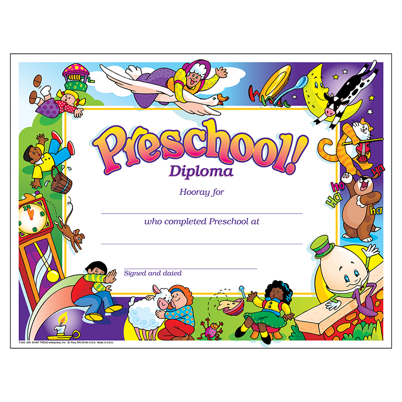 Diploma Preschool 30/Pk 8-1/2 X 11