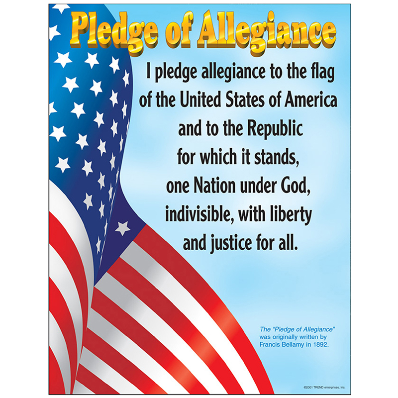 Chart Pledge Of Allegiance Gr K-3