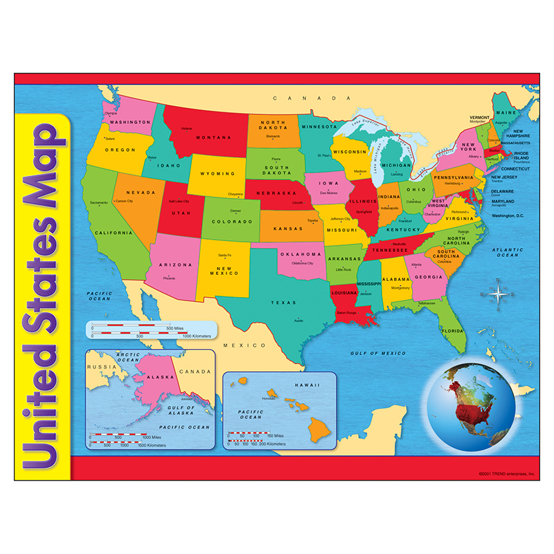 Chart Usa Map 17 X 22 Gr 1-8