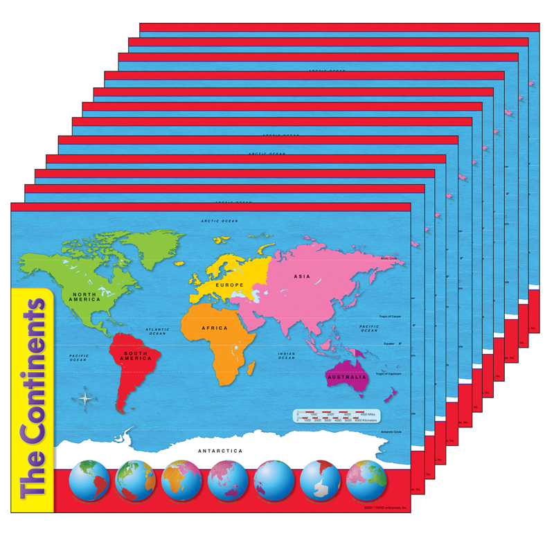 (12 Ea) Chart The Continents