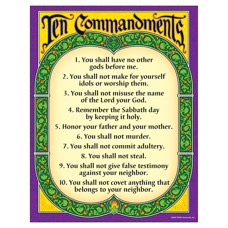 Learning Chart Ten Commandments