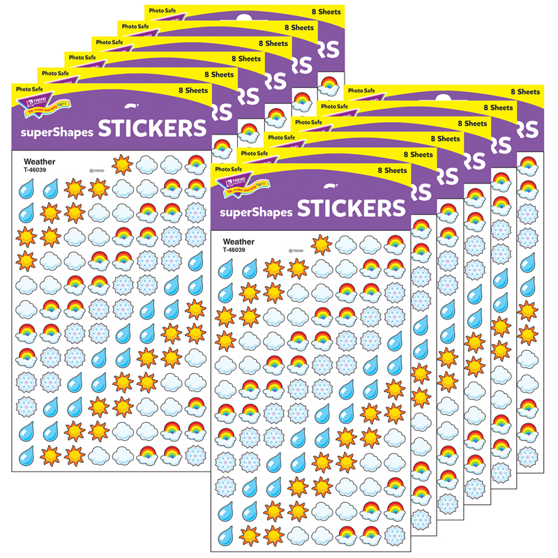 (12 Pk) Supershape Stickers Weather