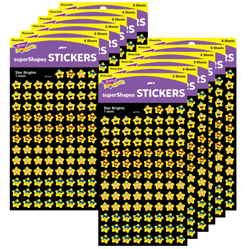 (12 Pk) Supershapes Stickers Star