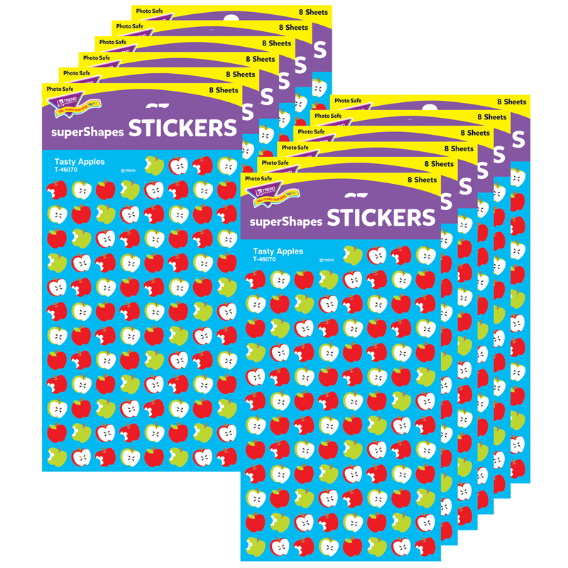 (12 Pk) Supershapes Stickers Tasty