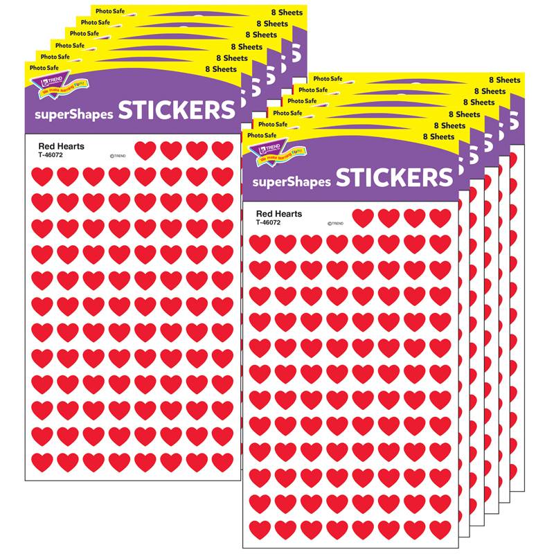 (12 Pk) Supershapes Stickers Red
