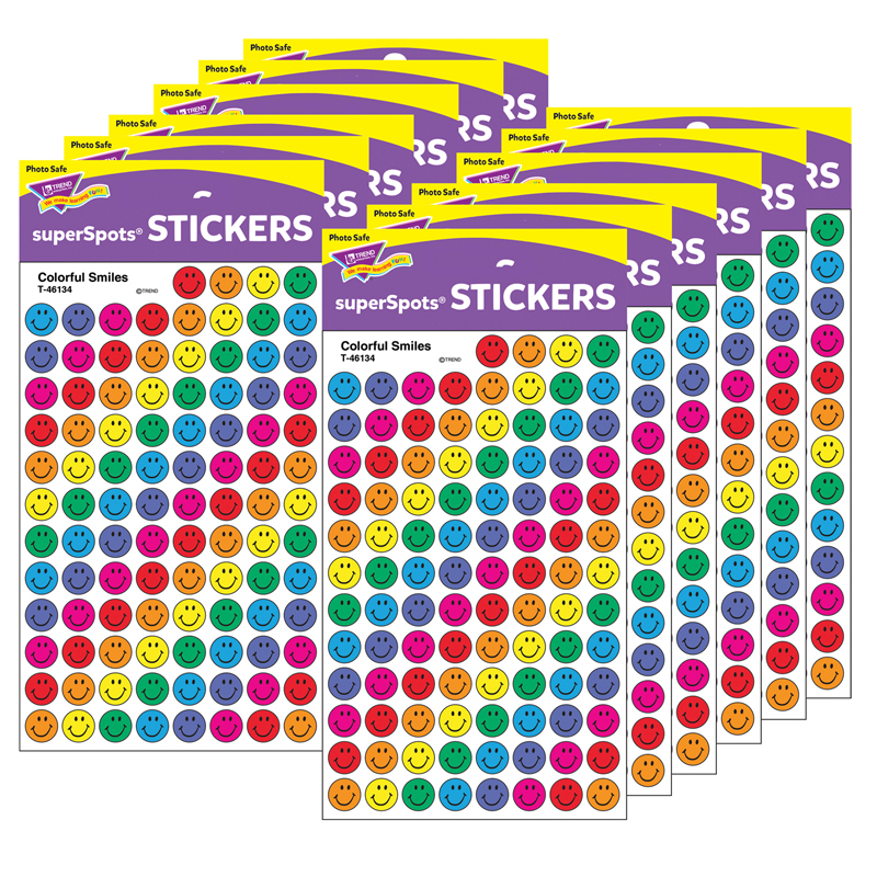 (12 Pk) Superspots Stickers Color