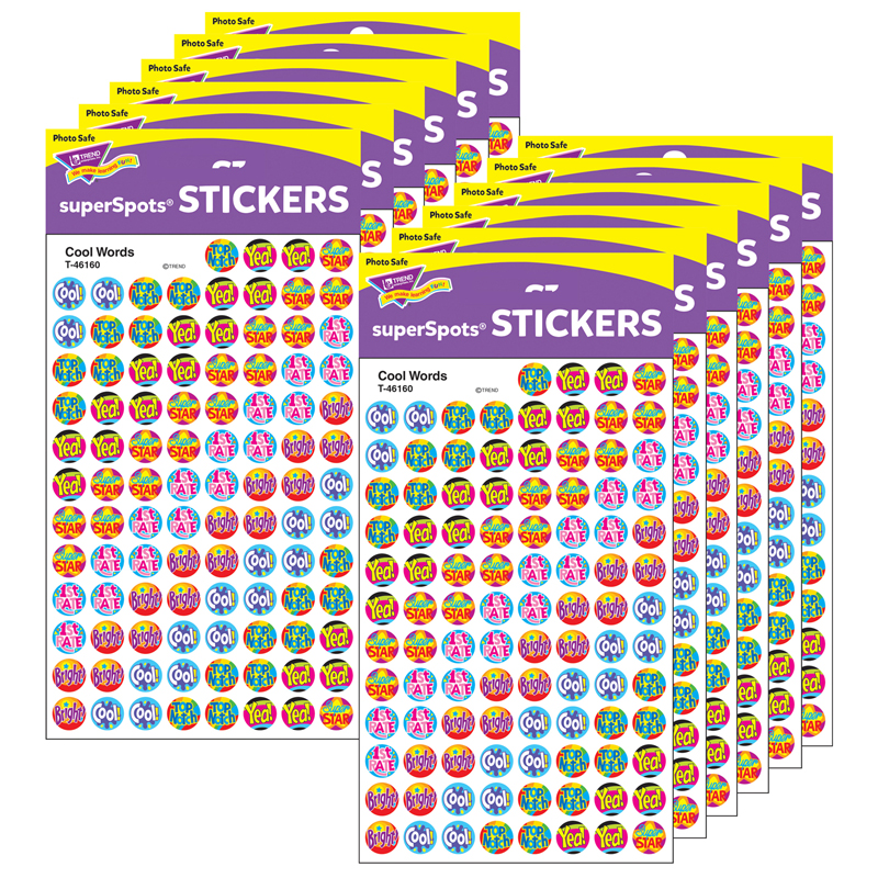 (12 Pk) Sticker Cool Words