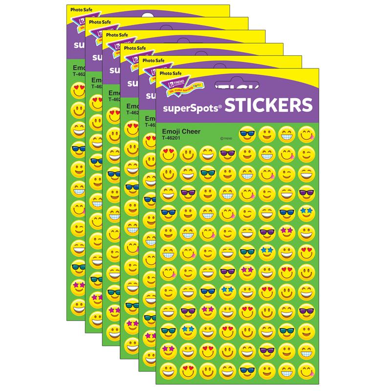 (6 Pk) Emoji Cheer Stickers