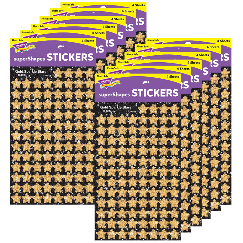 (12 Pk) Supershapes Gold Sparkle