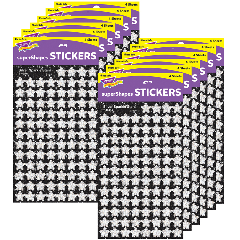 (12 Pk) Supershapes Silver Sparkle