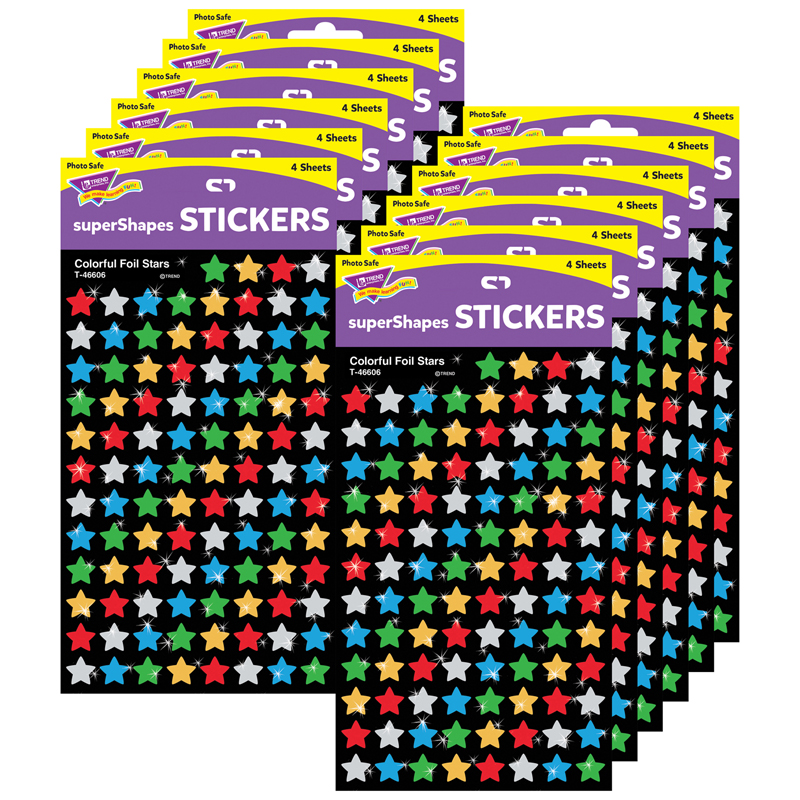 (12 Pk) Supershapes Colorful Foil