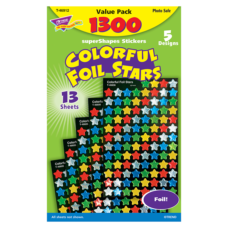 Sticker Foil Stars Super Variety Pk