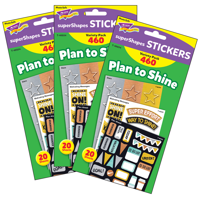 (3 Pk) Plan To Shine Supershapes
