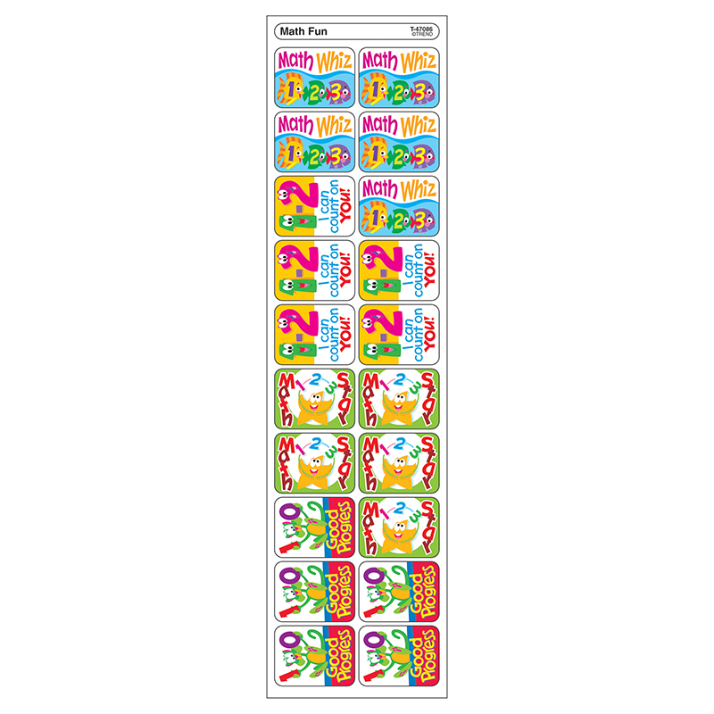 Applause Stickers Math Fun 100/Pk