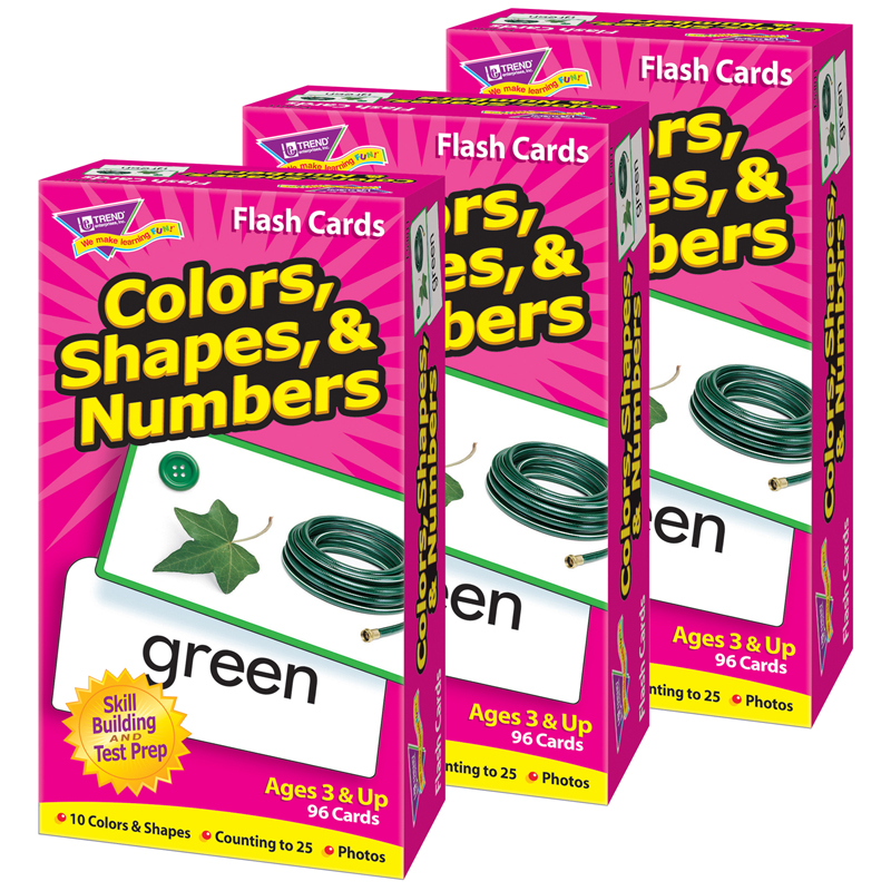 (3 Ea) Flash Cards Colors Shapes