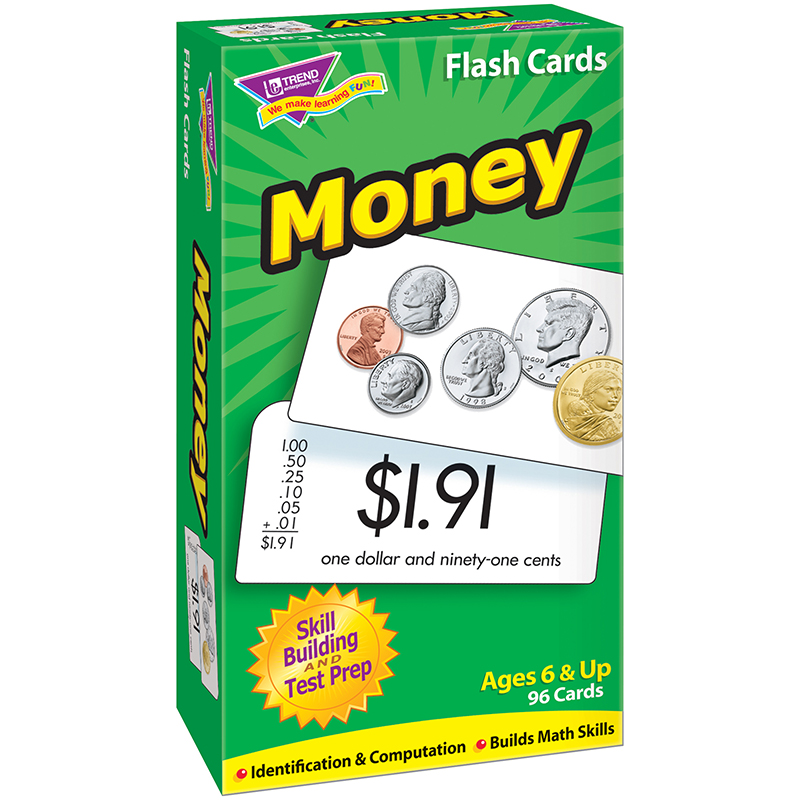(3 Pk) Flash Cards Money 96 Per Pk