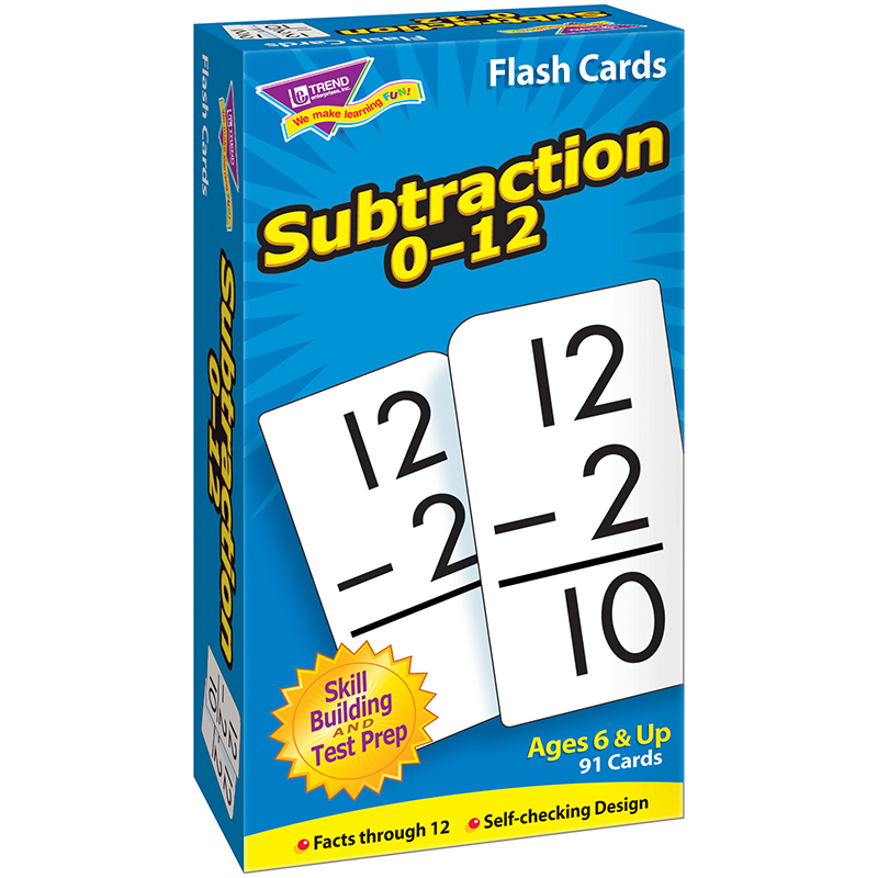 (3 Pk) Flash Cards Subtraction 0-12