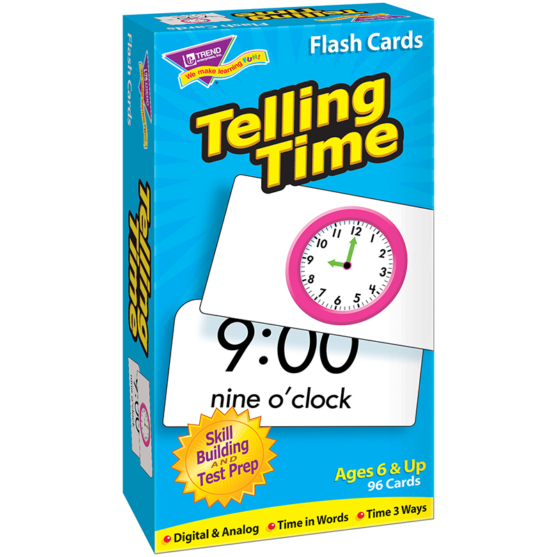 (3 Pk) Flash Cards Telling Time 96