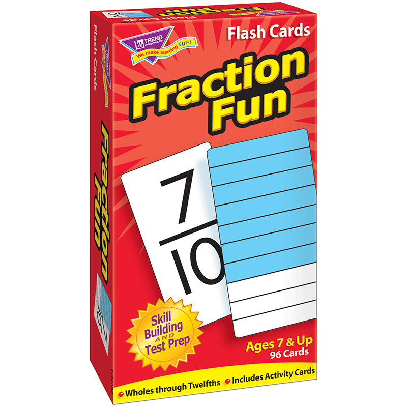 (3 Pk) Flash Cards Fraction Fun 96