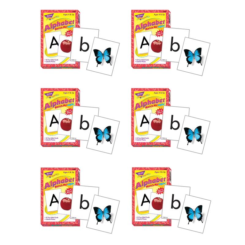 (6 Ea) Match Me Cards Alphabet 52