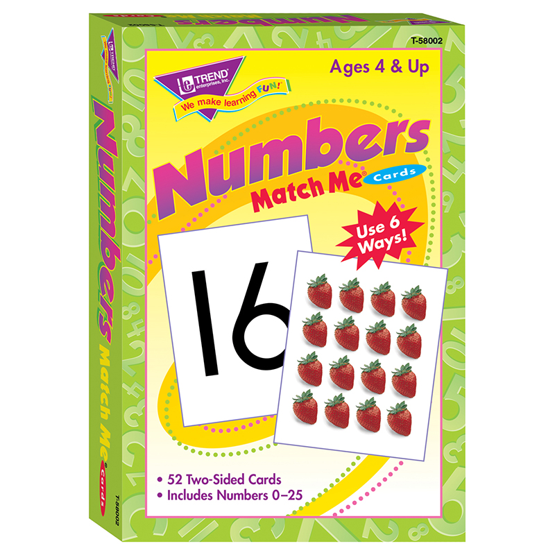Match Me Cards Numbers 0-25 52/Box