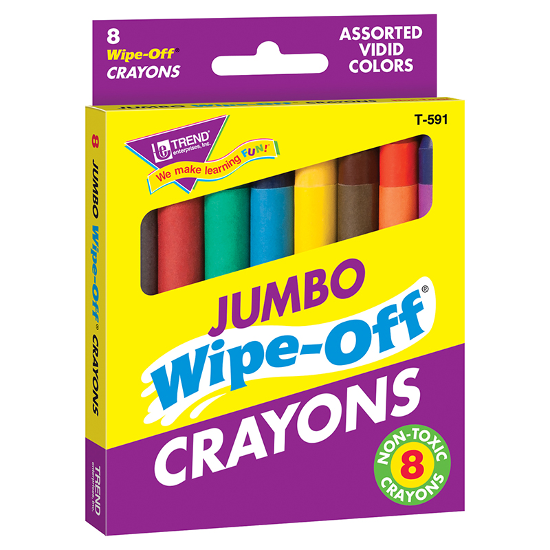 (6 Bx) Wipe-Off Crayons Jumbo