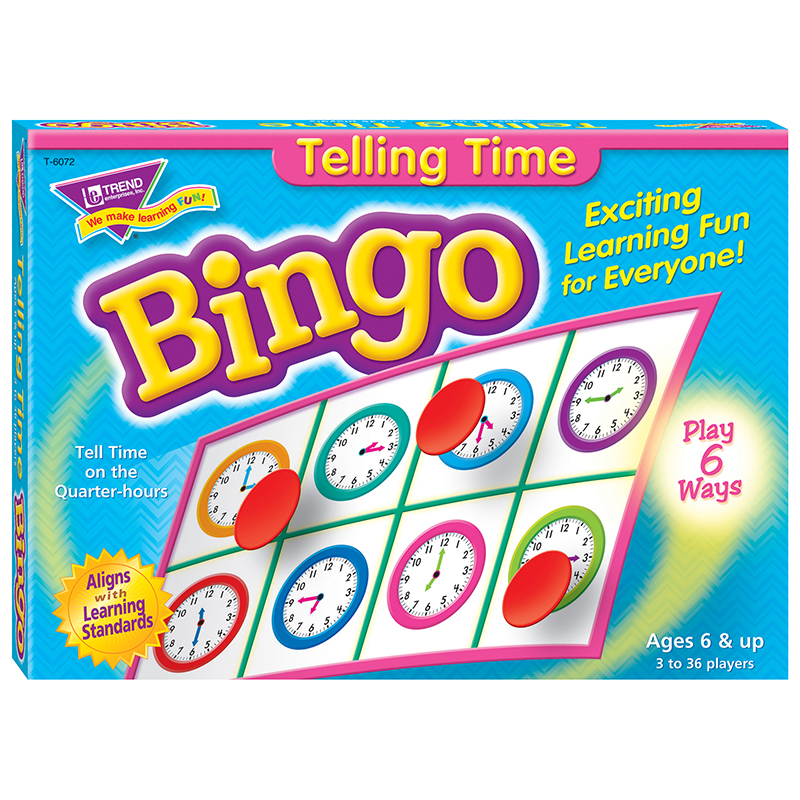 Bingo Telling Time Ages 6 & Up