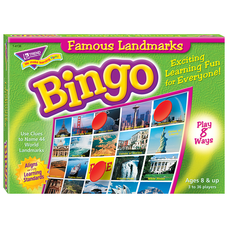 Bingo Famous Landmarks Ages 8 & Up
