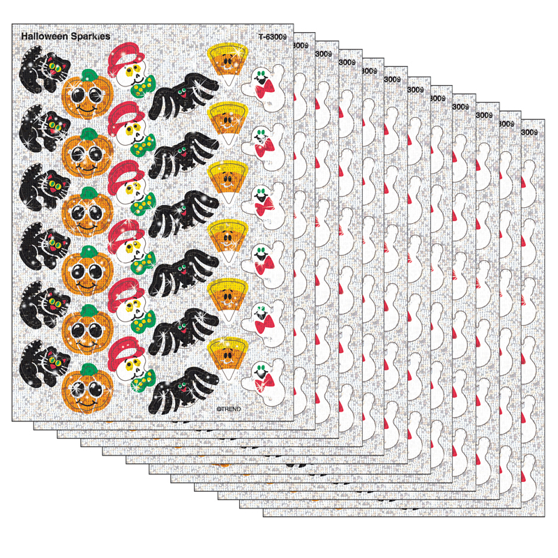 (12 Pk) Sparkle Stickers Halloween