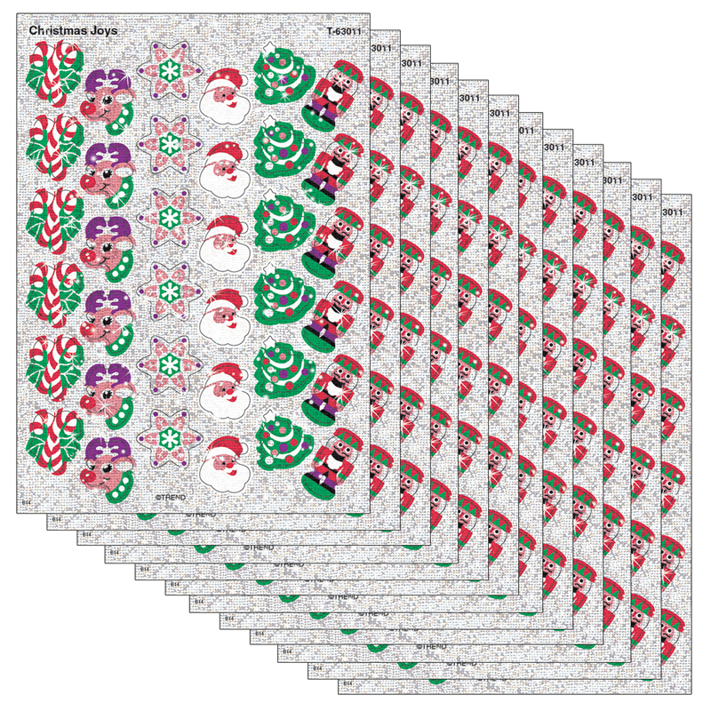 (12 Pk) Sparkle Stickers Christmas