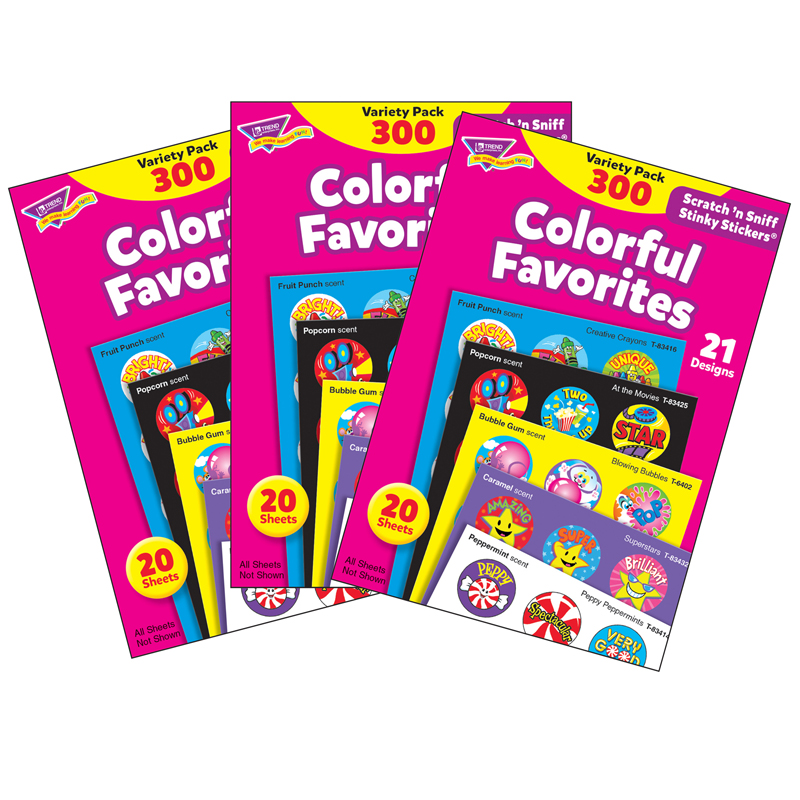 (3 Pk) Stinky Stckers Color Favor