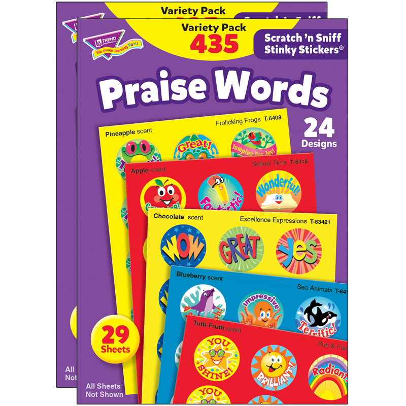 (2 Pk) Stinky Stickers Praise Words
