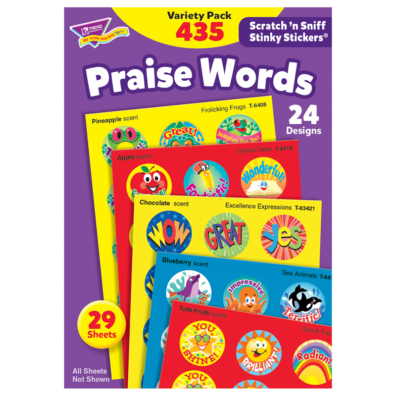 Stinky Stickers Praise Words 435/Pk