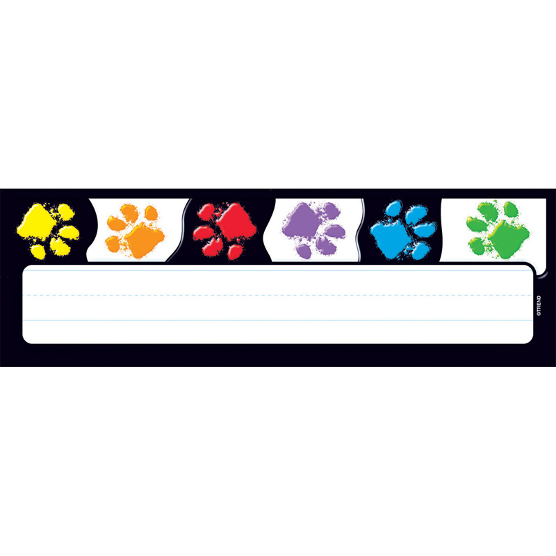 (12 Pk)Paw Prints Desk Toppers Name