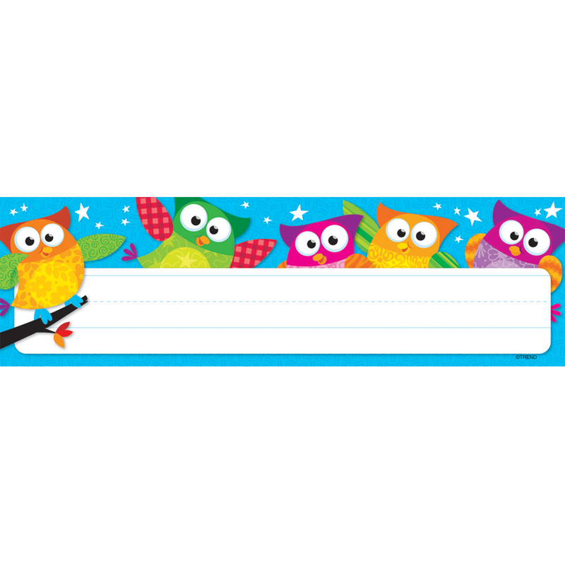 (6 Pk) Owl Stars Desk Toppers Name