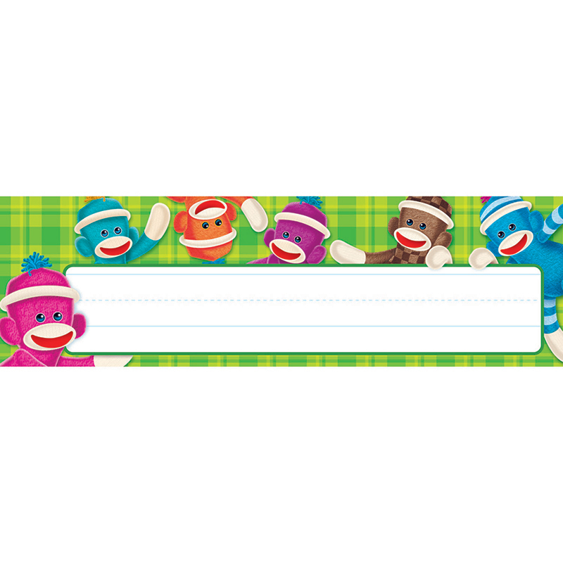 (12 Pk)Sock Monkey Desk Name Plates