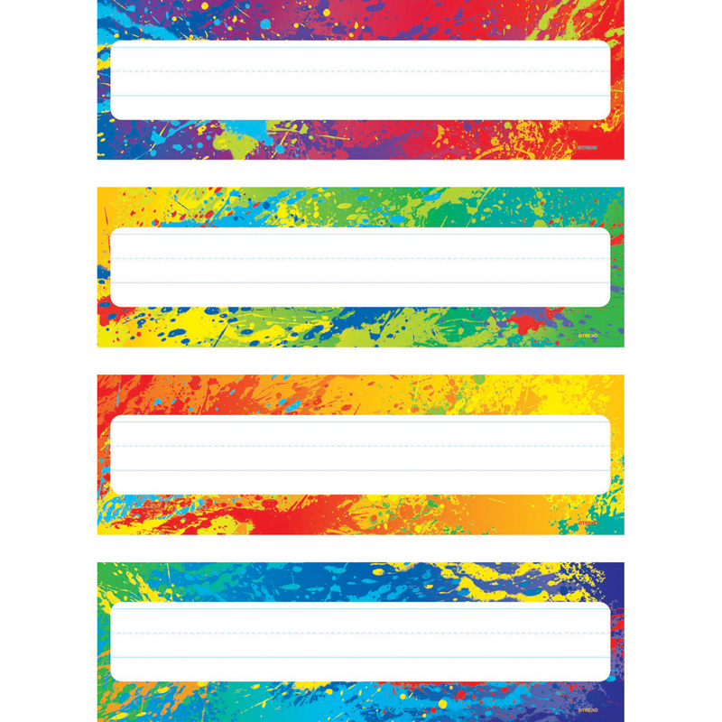 (6 Pk) Splashy Colors Name Plates