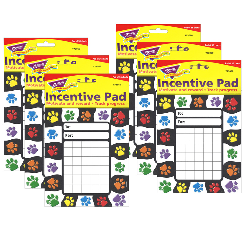 (6 Ea) Paw Prints Incentive Pad