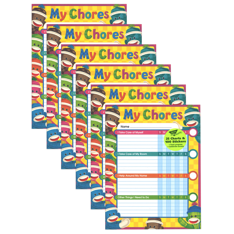 (6 Ea) Sock Monkey Chore Chart