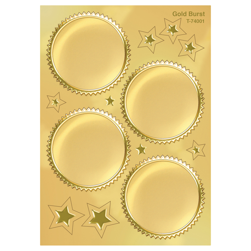 (6 Pk) Award Seal Gold Burst