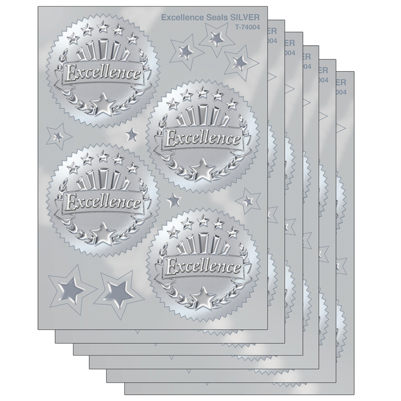 (6 Pk) Award Seal Excellence Silver